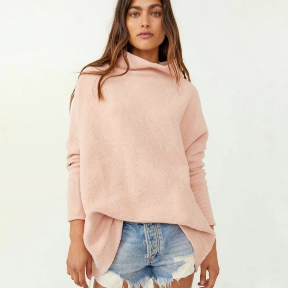 Free People | Ottoman Slouchy Tunic Sweater Small Pink